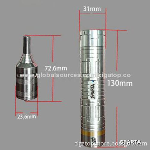 Newest Mechanical Sparta Mod 26650 Clone Ecigator Ecig